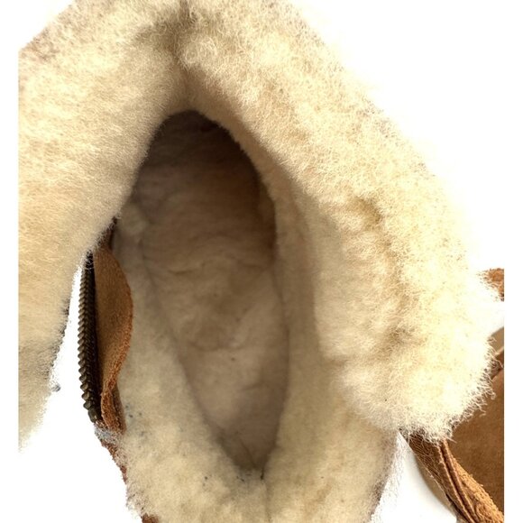 UGG Kayel Women's Chestnut Suede Shearling-Lined Ankle Boots Side Zipper Size 8 - Picture 11 of 12